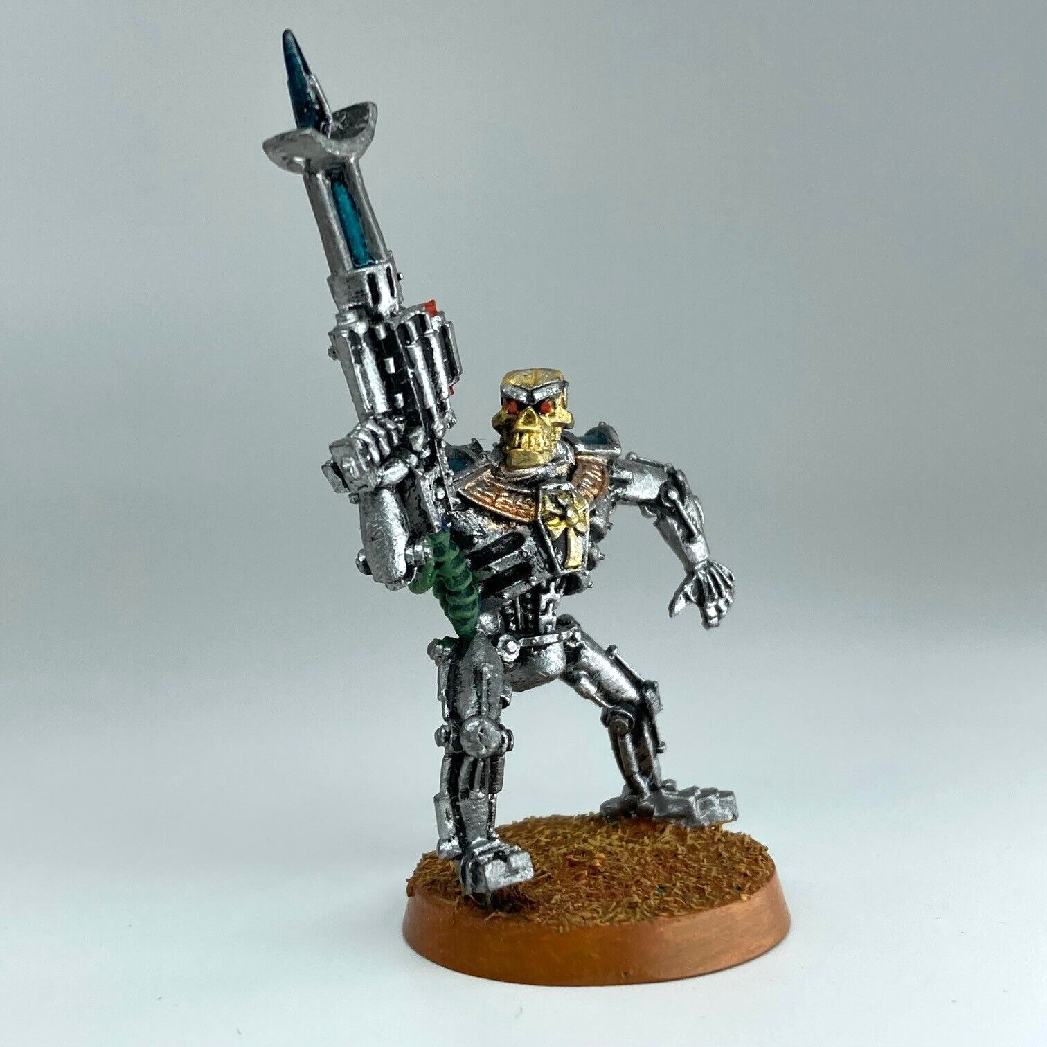 Original necron warrior - 1993 - painted - warhammer 40k classic metal x544