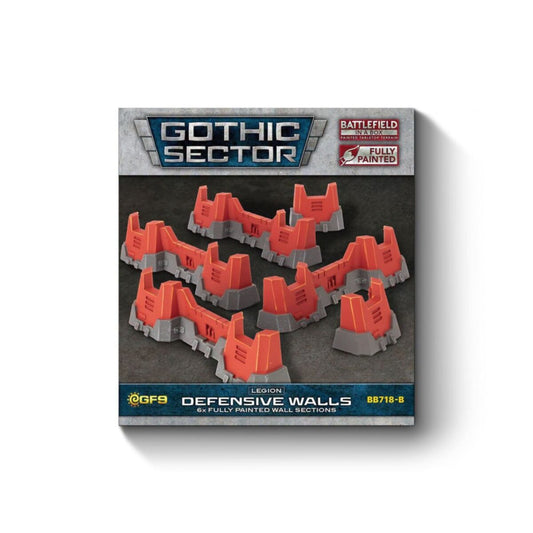 Pre-order: Gothic Sector: Legion Defensive Walls - Red Paint Scheme - Battlefield In A Box - Brand New