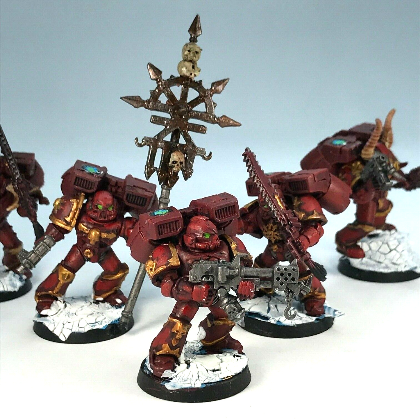 Chaos Space Marine Khorne Assault Marines - Painted - Warhammer 40K C2450