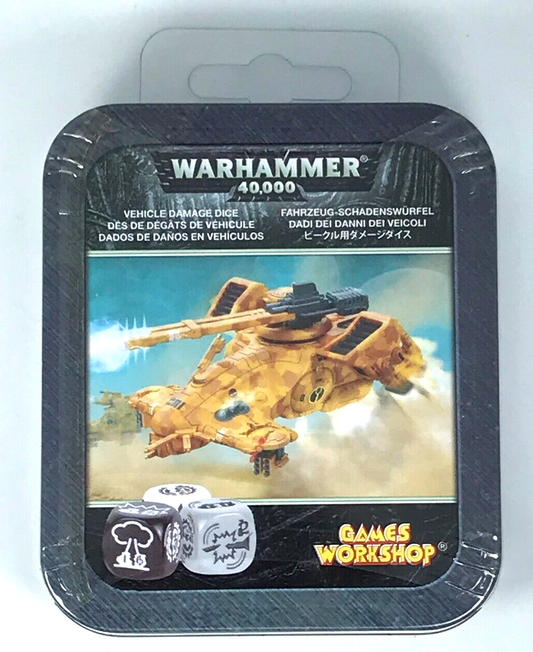 Tau Vehicle Damage Dice - Sealed (minor rust on tin) Warhammer 40K BOX11