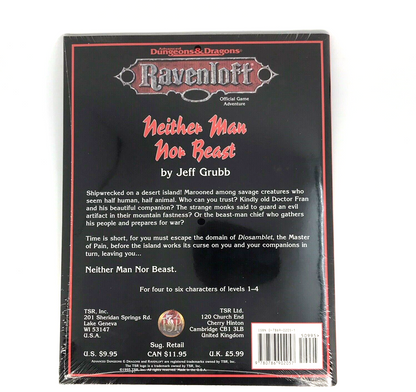 Ravenloft Neither Man Nor Beast - Sealed - Advanced Dungeons and Dragons M99