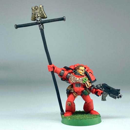 Standard Bearer - Blood Angels - 3rd Ed - Painted - Warhammer 40k Metal C4593