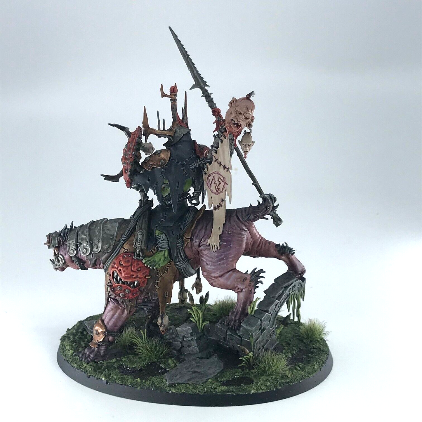 Orruk Warclans Killaboss on Great Gnashtoof - Painted - Warhammer Age of Sigmar