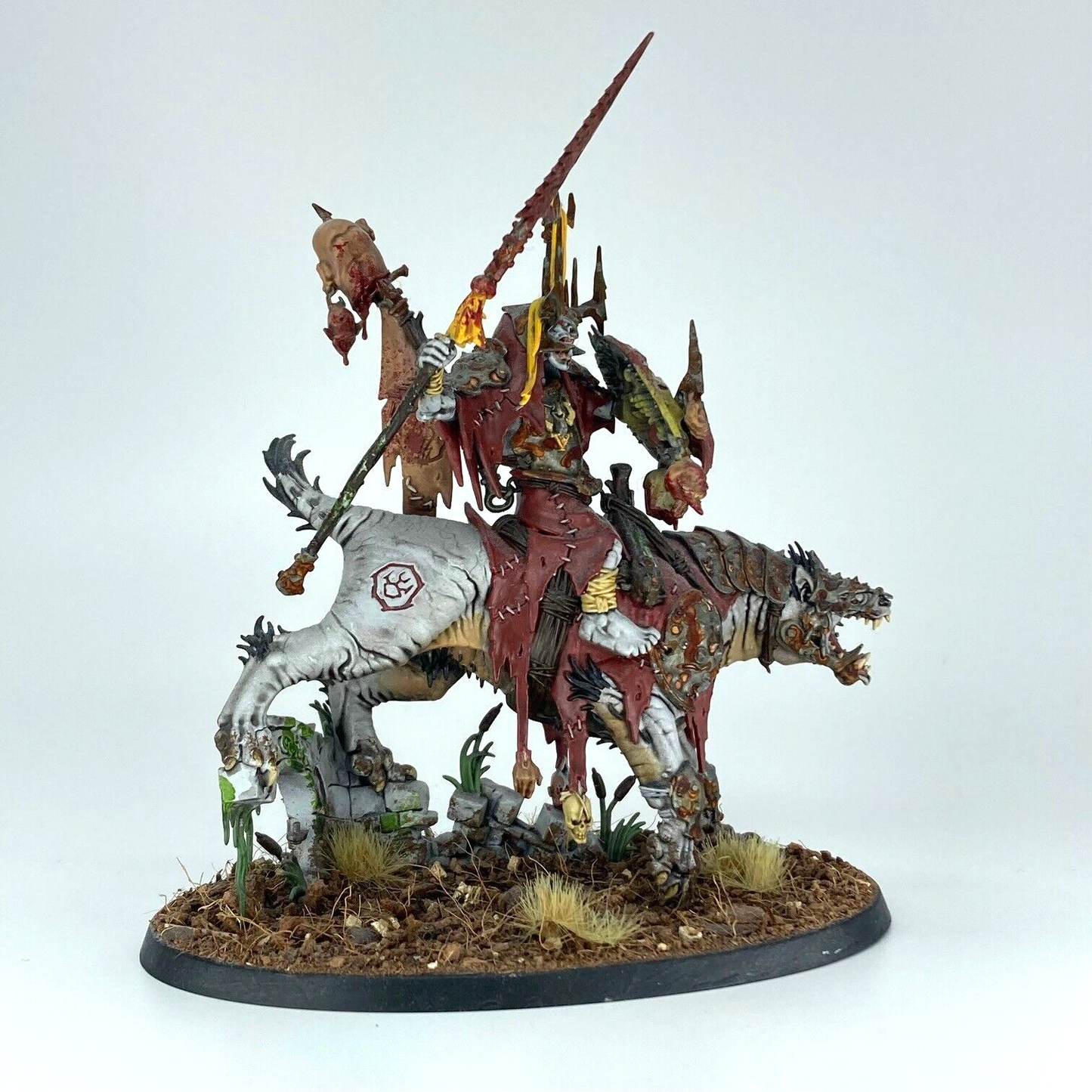 Orruk Warclans Killaboss on Great Gnashtoof - Painted Warhammer Age of Sigmar