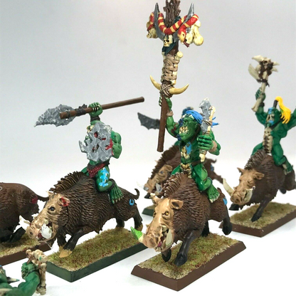 Savage Orc Boar Boyz Riders - Painted - Warhammer Fantasy C2437