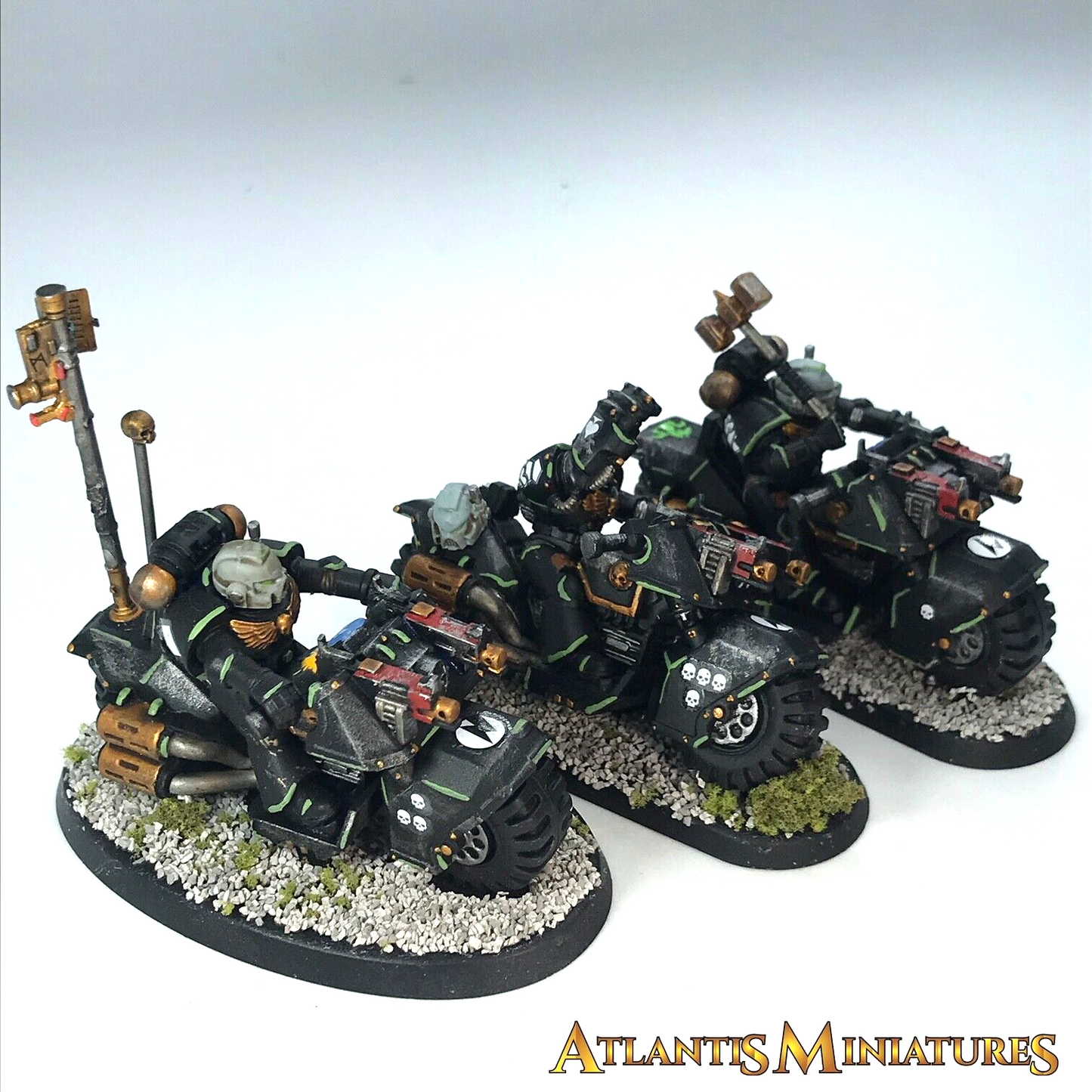 Painted Space Marine Assault Bike Squad - Warhammer 40K C2008