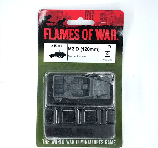 Israel M3 D 120mm Mortar Half-track Blister - Unpainted - Flames of War C1098