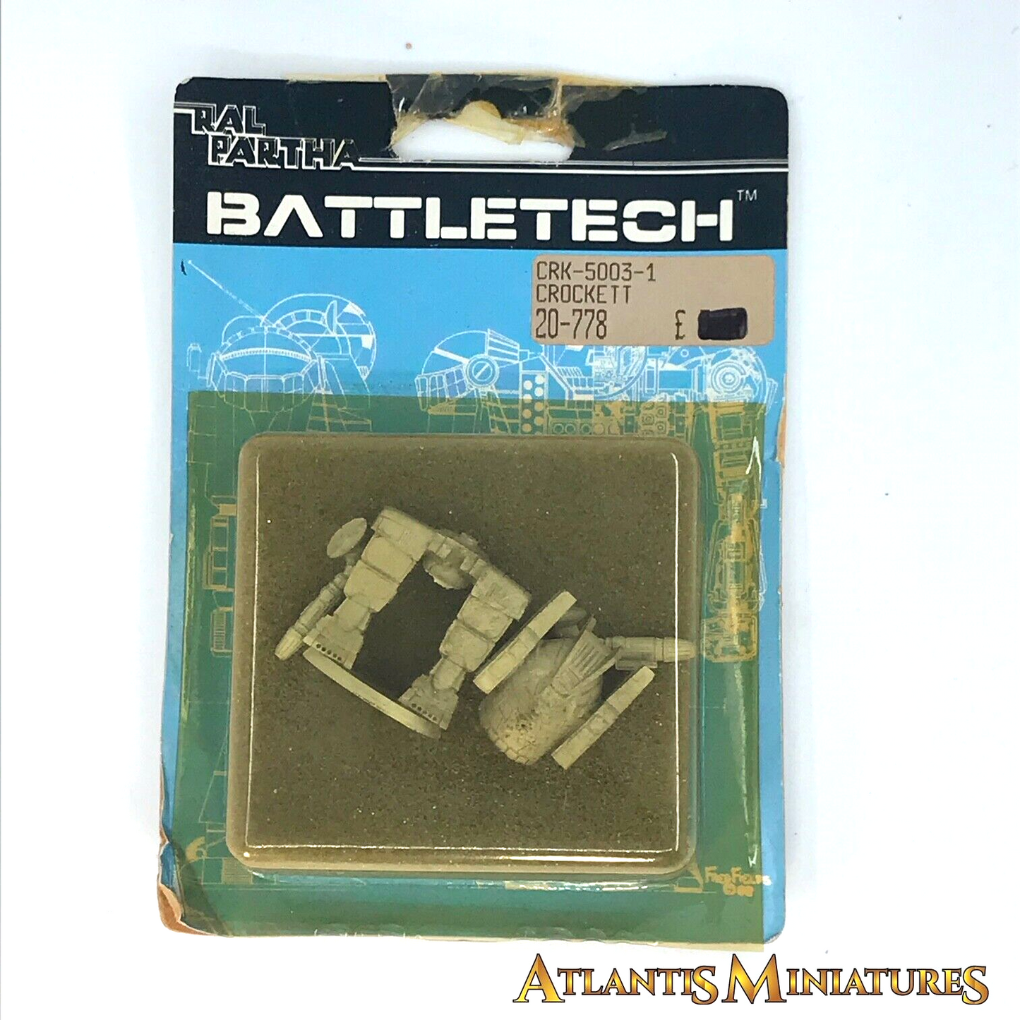 Metal Crockett Robot Battle Tech - Games Workshop - Ral Partha C1813