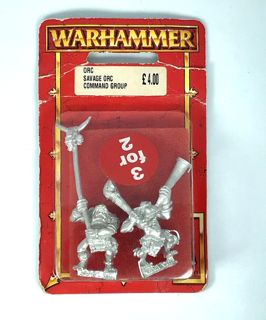 Classic Savage Orc Command Group Orcs & Goblins Blister Warhammer Fantasy C1480