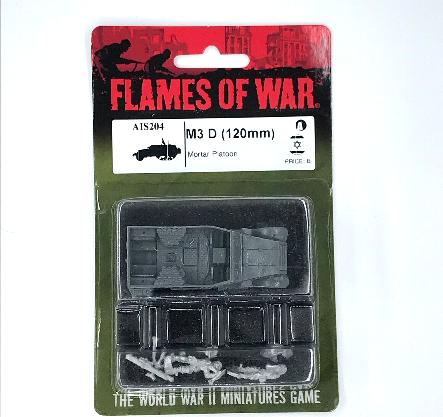 Israel M3 D 120mm Mortar Half-track Blister - Unpainted - Flames of War C1271