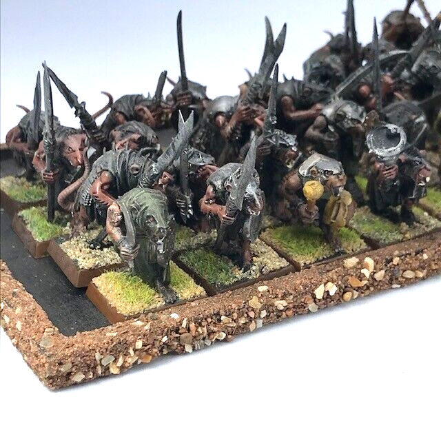 Skaven Clanrat Clan Rats Regiment & Tray - Warhammer Fantasy Painted GW