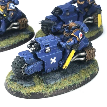 Ultramarines Outrider Bike Squad Space Marines - Painted - Warhammer 40K C4057