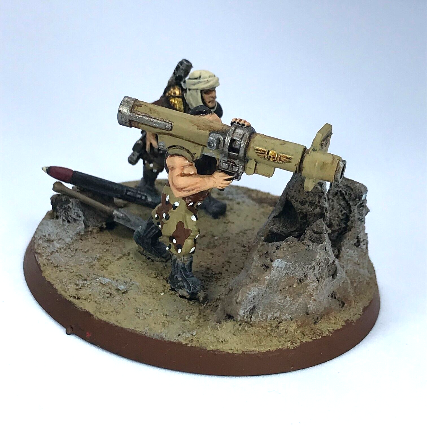 Tallarn Rocket Launcher Team Imperial Guard - Painted Warhammer 40K GW C2049