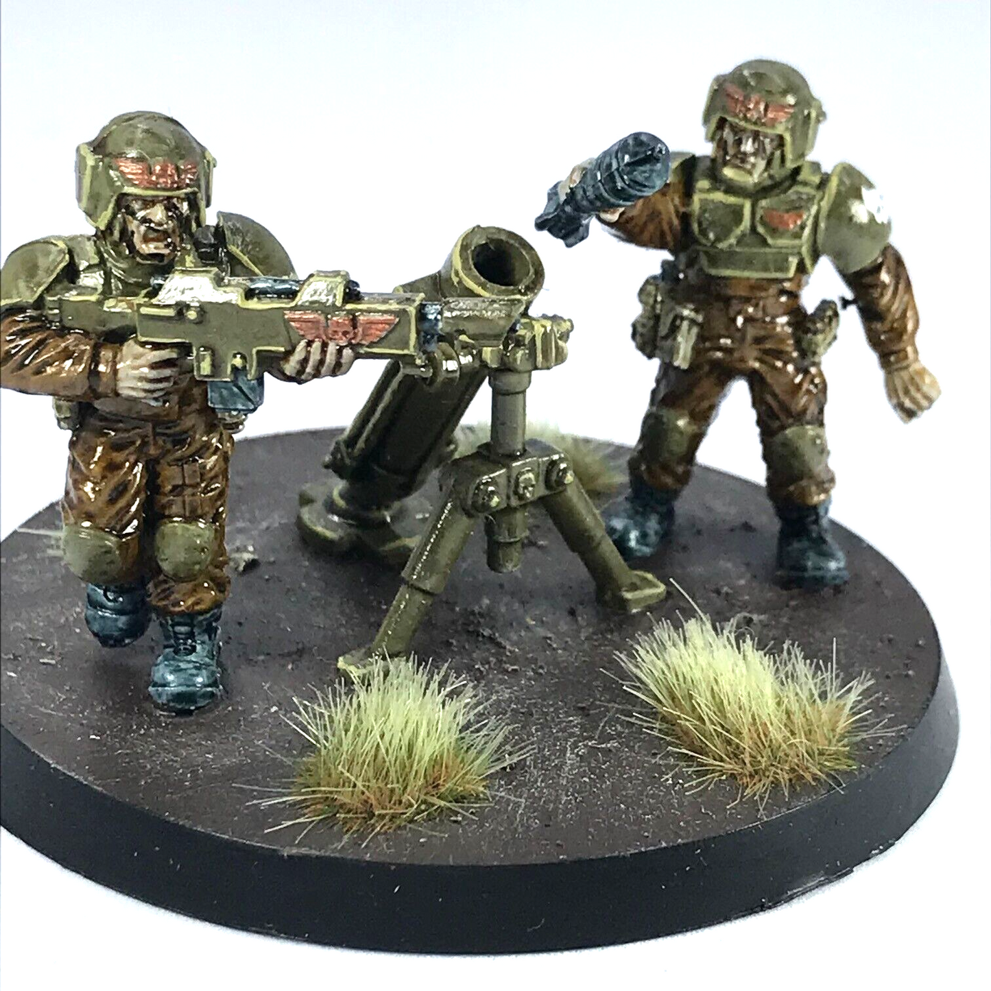 Imperial Guard Cadian Mortar Team Astra Militarum - Painted Warhammer 40K C3221