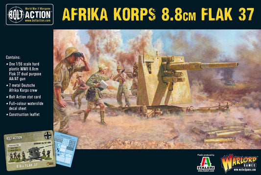 Afrika Korps 8.8cm Flak 37 - Brand New -  Warlord Games Bolt Action Miniatures