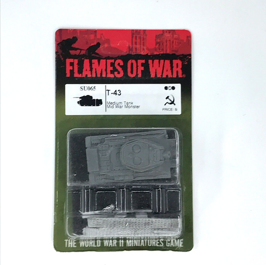 WW2 Soviet T-43 Tank - Sealed Blister Unpainted - Flames of War C1103