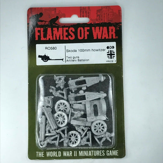 Metal German Axis Skoda 100mm Howitzer Blister WW2 - Flames of War C192