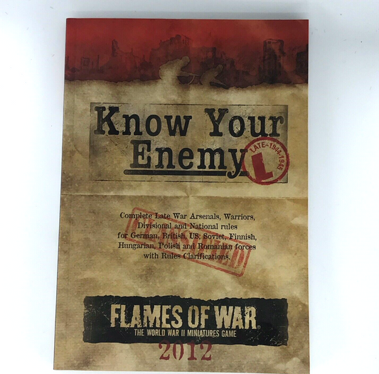 Know Your Enemy FOW Late 1944-45 Guide Book Rules - Flames of War M160