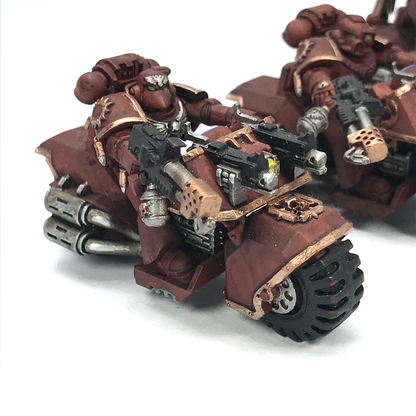 Blood Angel Space Marines Attack Bike Squad - Painted - Warhammer 40K C2532