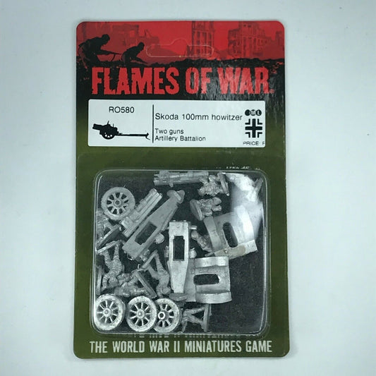 Metal Axis German Skoda 100mm Howitzer Blister WW2 - Flames of War C268