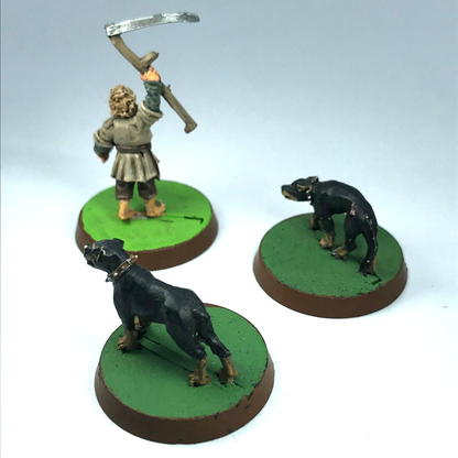 Farmer Maggot & Hounds - Painted - LOTR / Warhammer / Lord of the Rings X9560