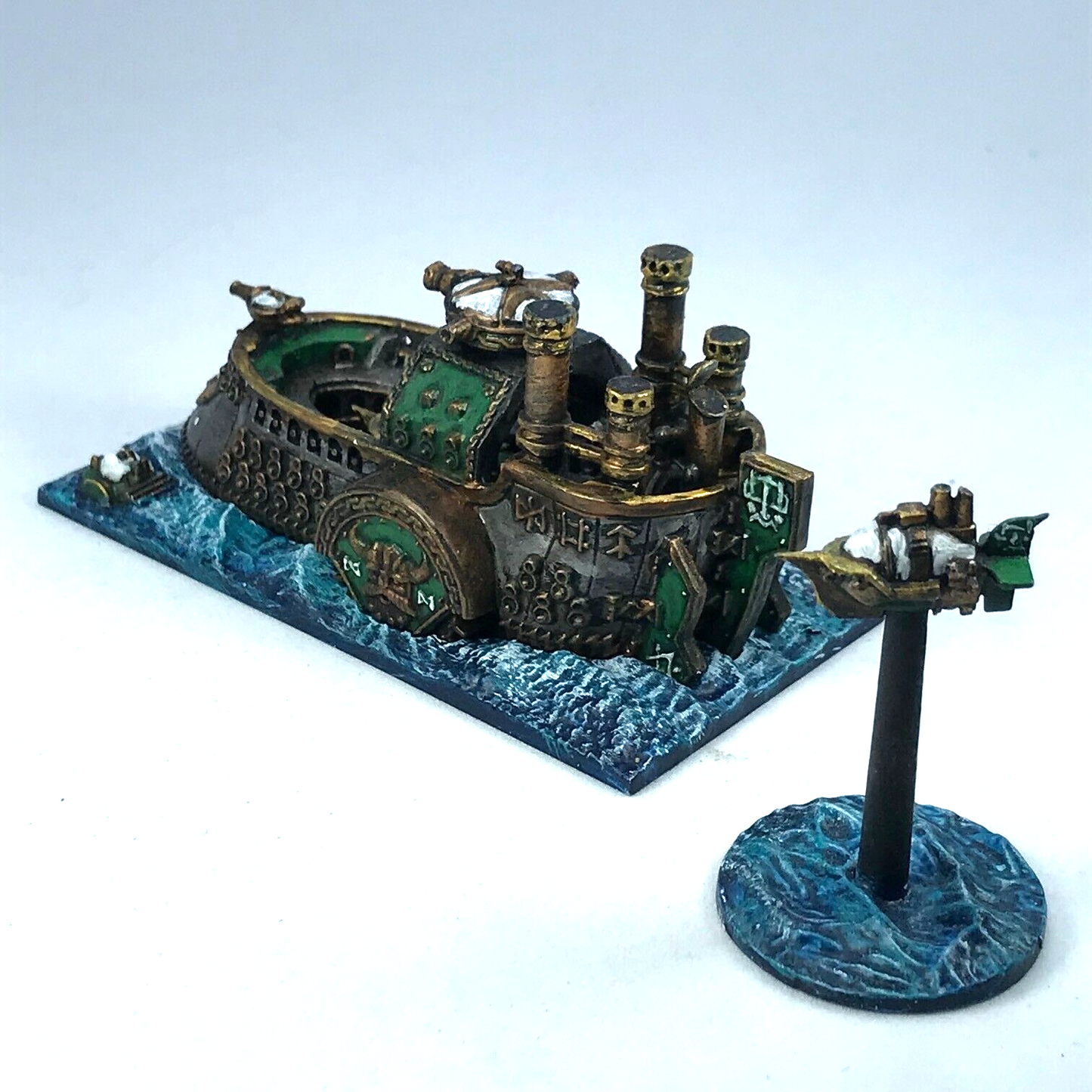 Dreadfleet Grimnirs Thunder And Dirigible Dwarf Ship Warhammer Board Game C3715