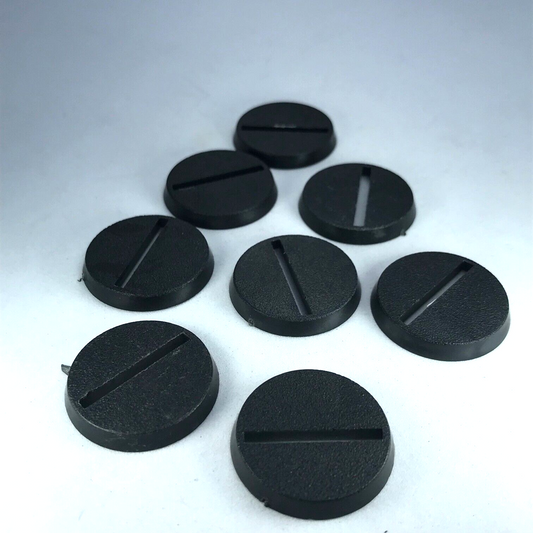 X8 Original GW 2003 25mm Round Bases Slotted Slotta - Warhammer 40K / LOTR X355