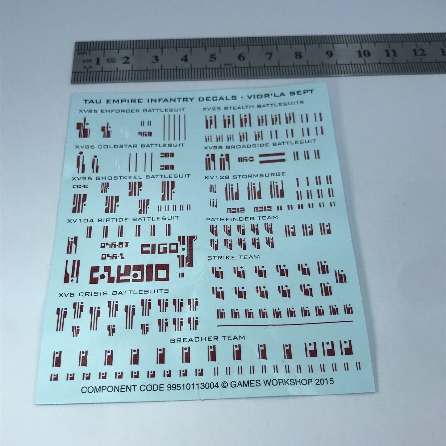 Tau T'au empire Infantry Decals Transfer Sheet - Warhammer 40K T198