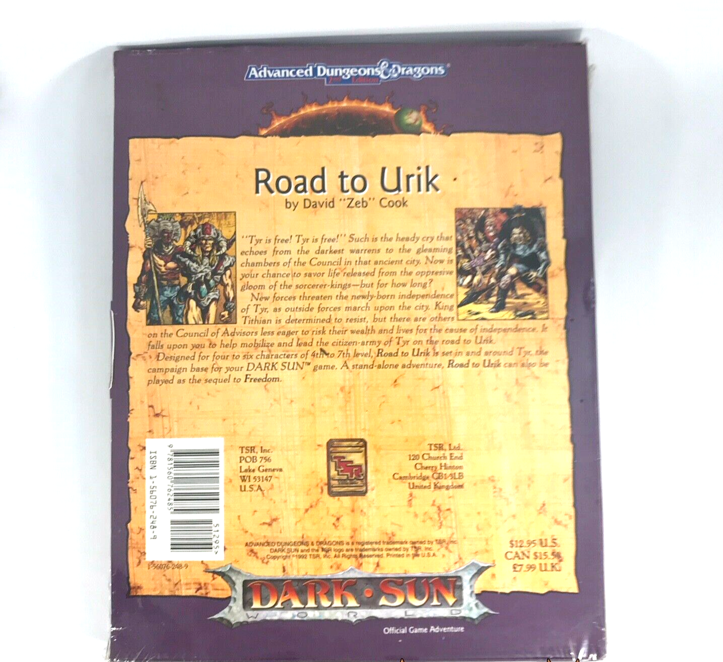 Dark Sun Road to Urik Sealed (minor tears) - Advanced Dungeons and Dragons M154