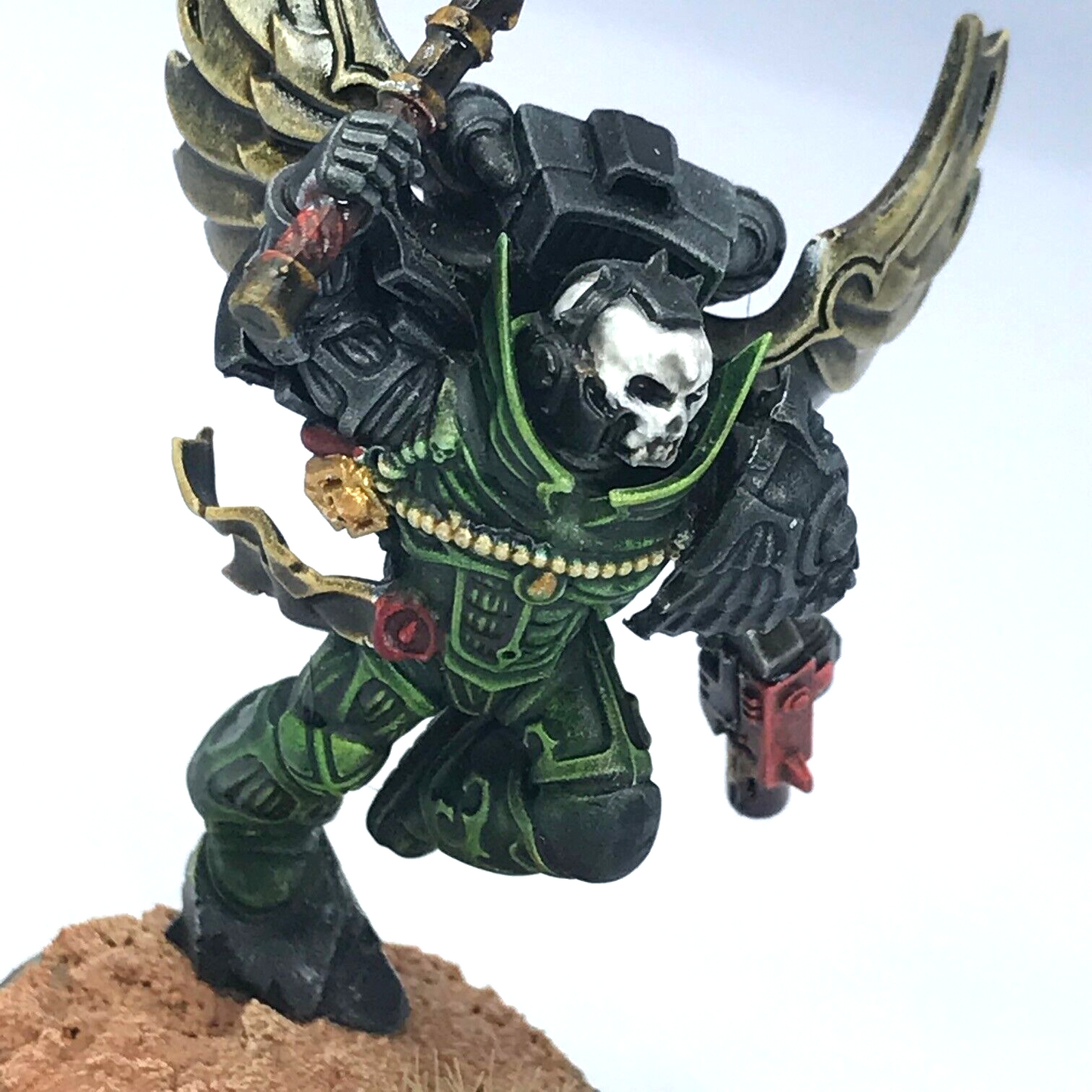 Salamanders Chaplain with Jump Pack Space Marines - Warhammer 40K Painted C4696