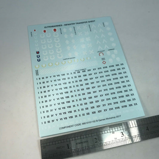 Ultramarine Space Marine Transfer Sheet - Warhammer 40K T133