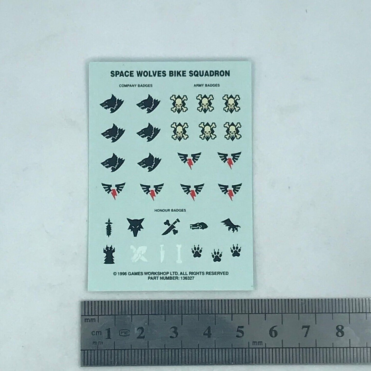 Space Wolves Bike Squadron Space Marines Transfer Sheet - Warhammer 40K T152