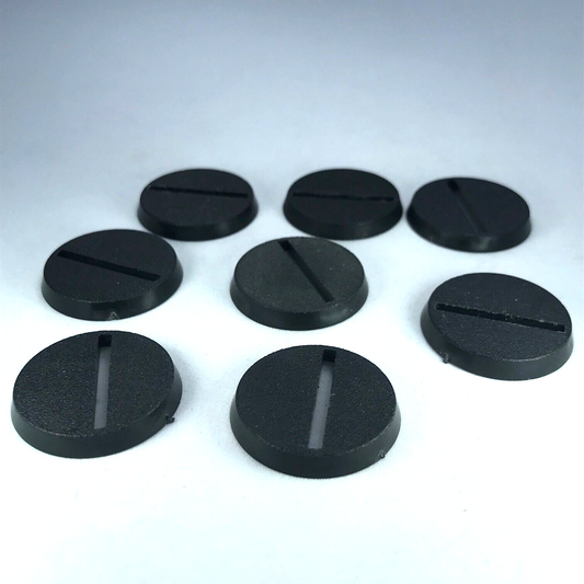 X8 Original GW 2003 25mm Round Bases Slotted Slotta - Warhammer 40K / LOTR X4755