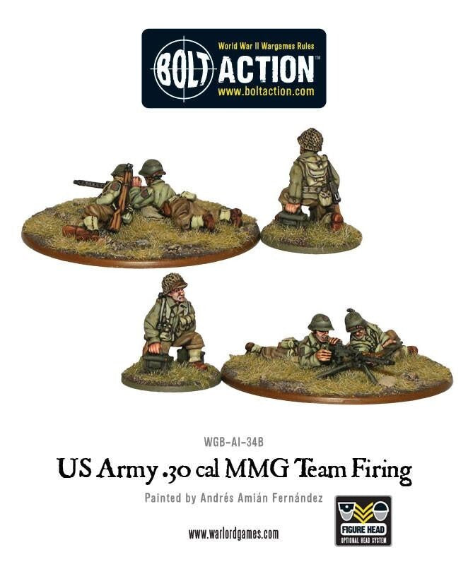US Army .30 Cal MMG Team (Firing) - Warlord Games Bolt Action Miniatur