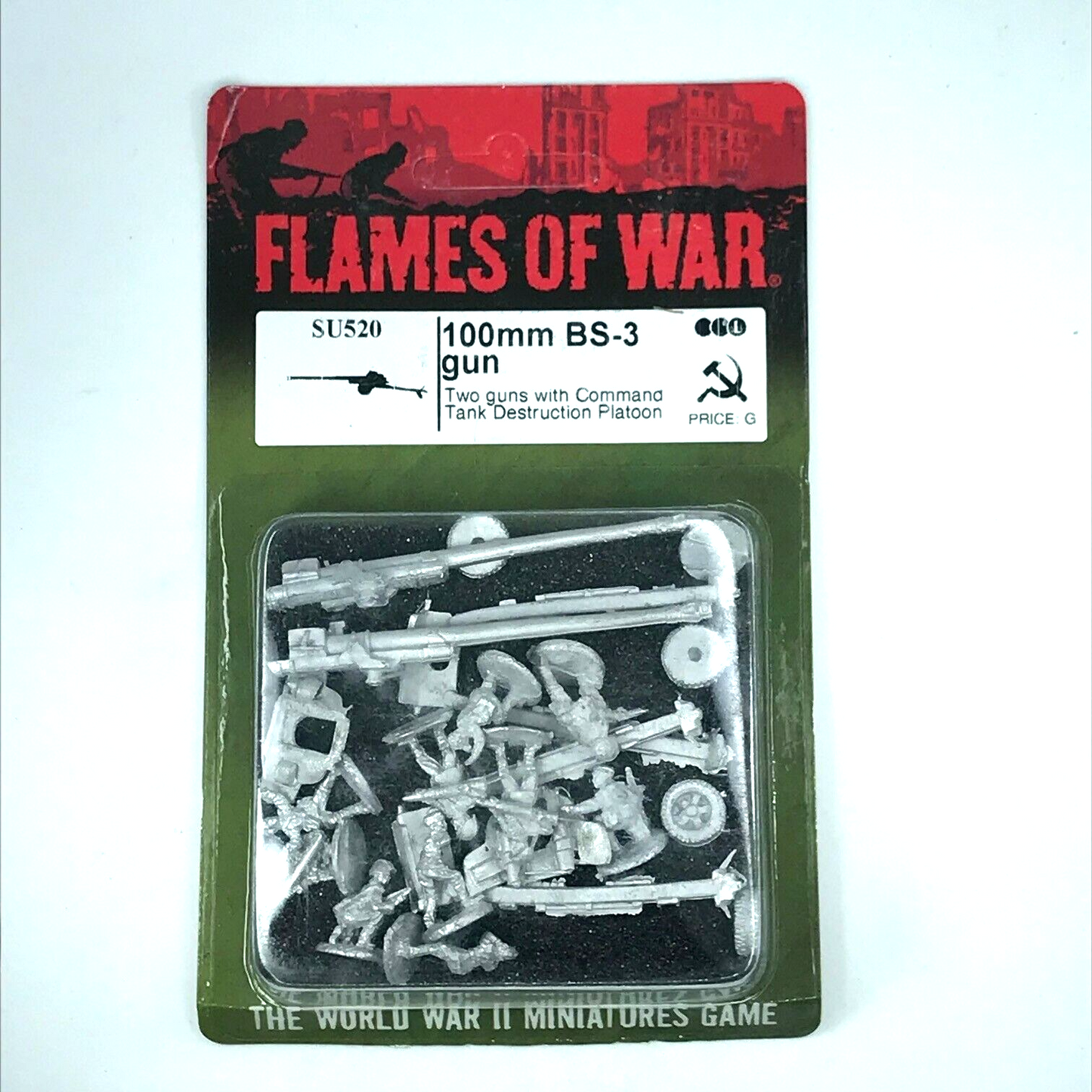 Metal Soviet 100mm BS-3 Gn Platoon WW2 Blister - Flames of War C897