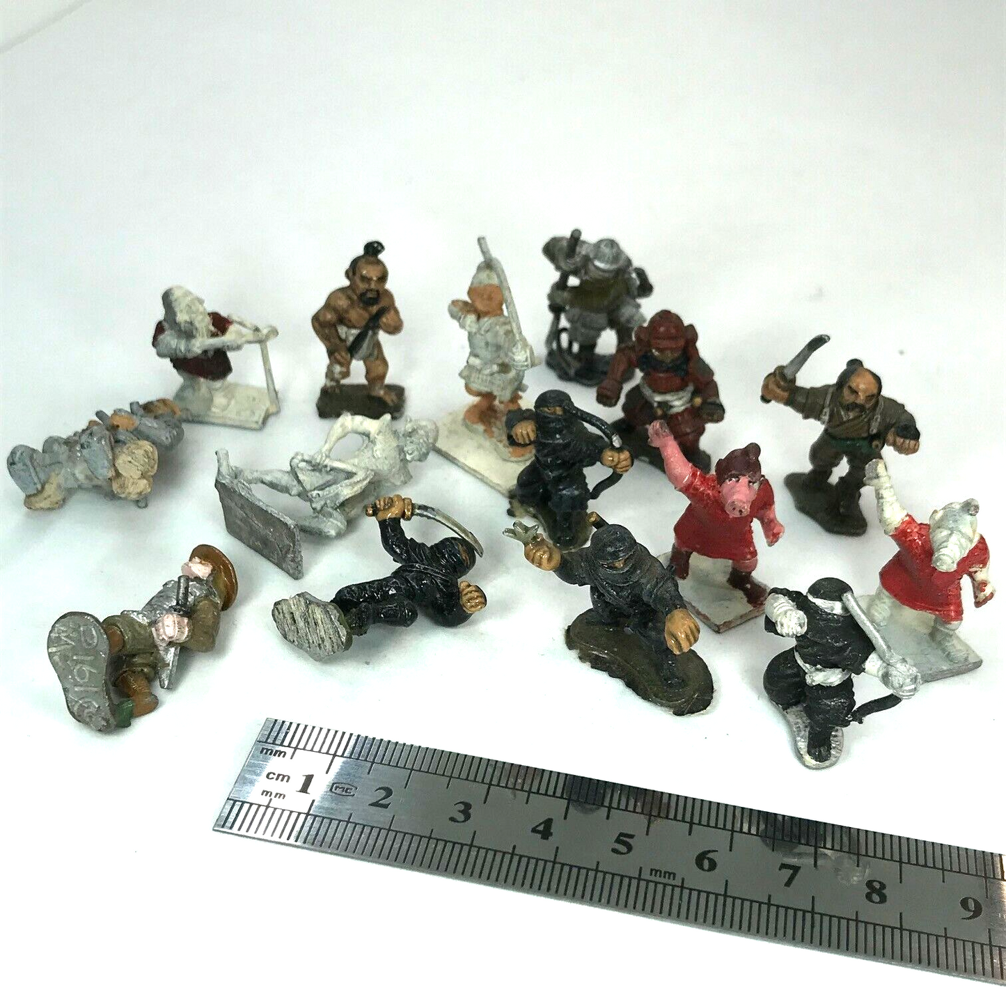 Metal Soldier Bundle Samurai  Japanese Possibly MinFigs Varying Condition X8658