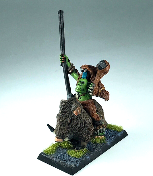 Classic Metal Savage Orc Standard Bearer Boar Boy - Warhammer Fantasy C335