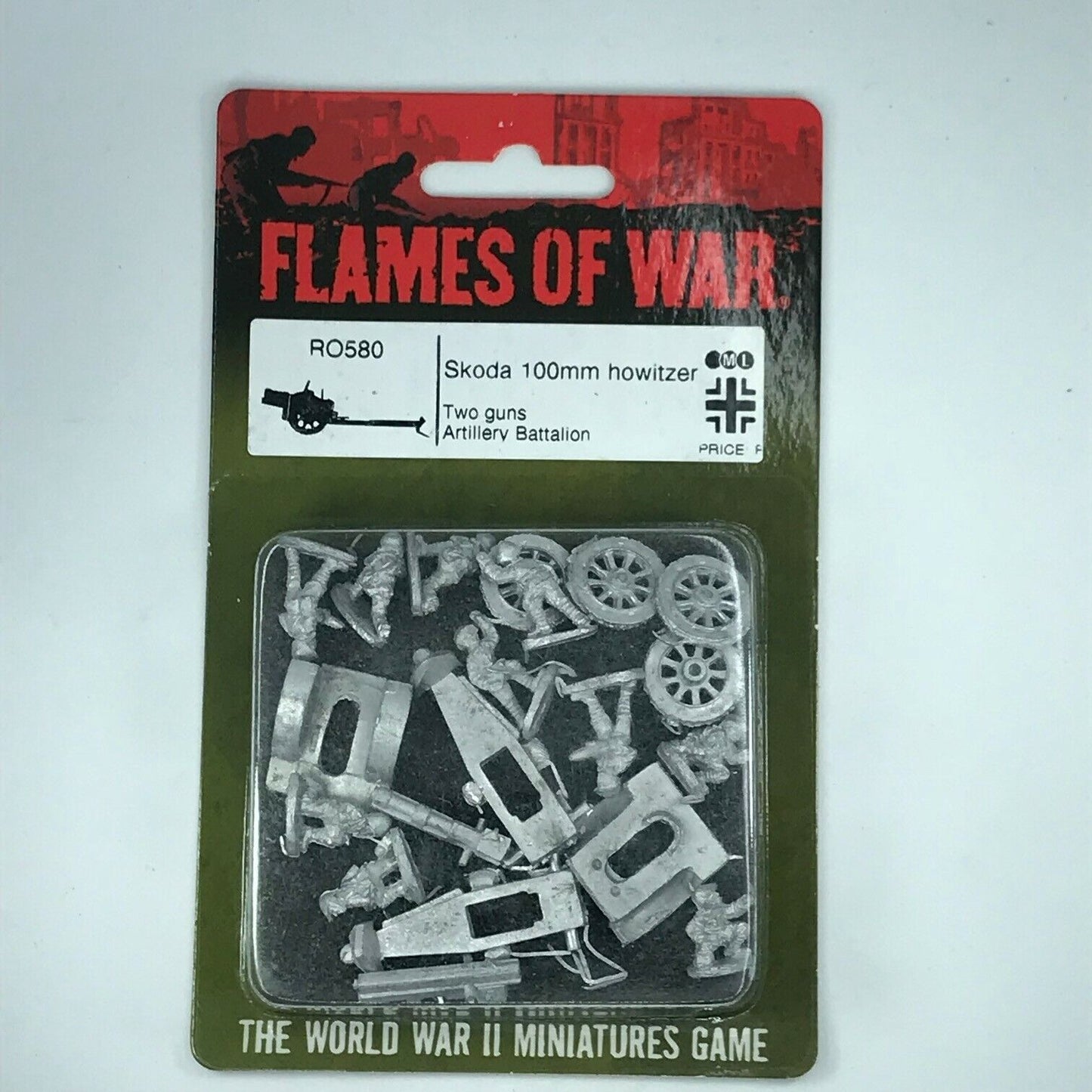 Metal Axis German Skoda 100mm Howitzer Blister WW2 - Flames of War C424