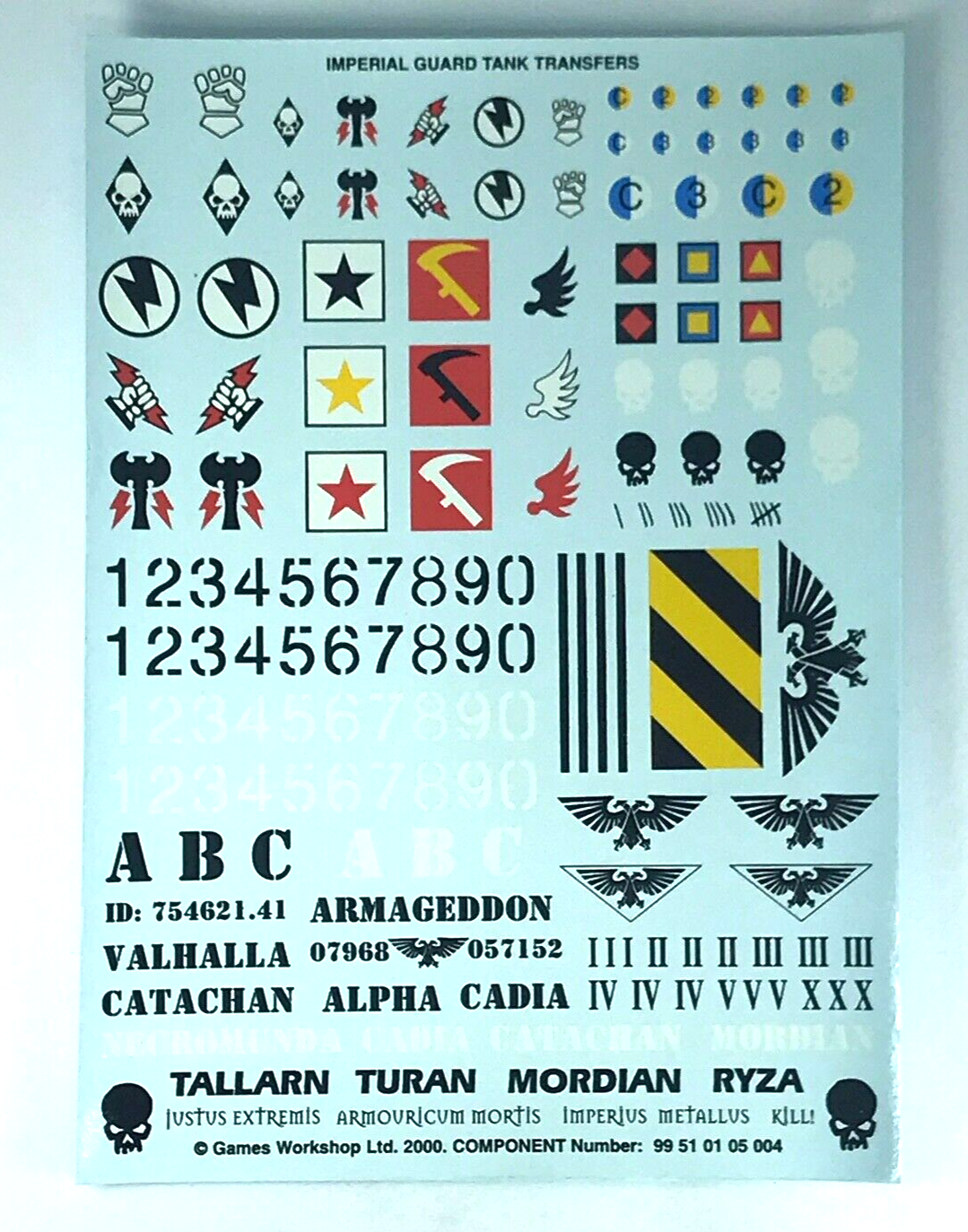 Classic Imperial Guard Tank Transfer Sheet Decal - Warhammer 40K T13