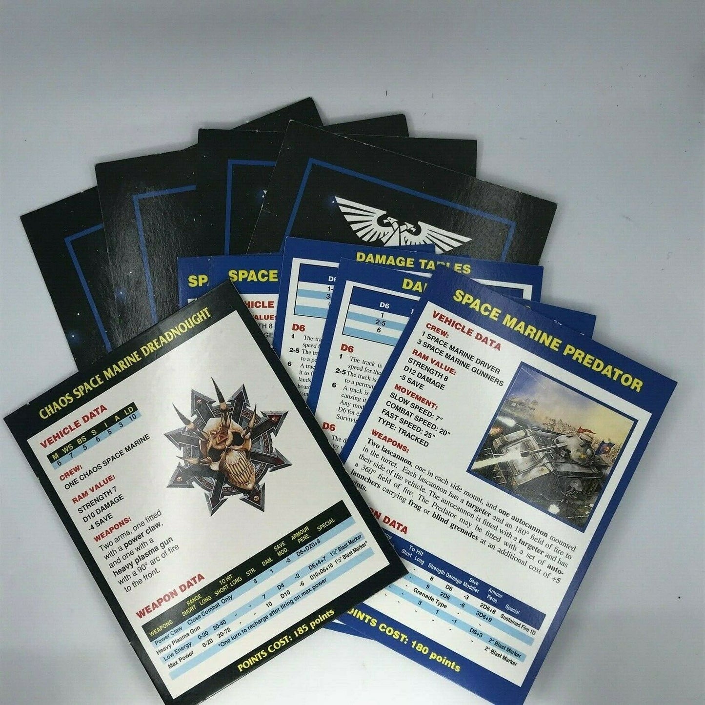 Classic Space Marine Reference Cards - Warhammer 40K W55