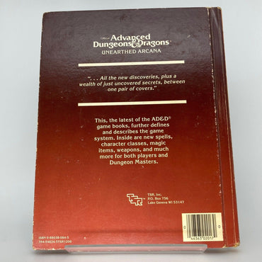 Unearthed Arcana - Hardcover - AD&D Dungeons and Dragons M925