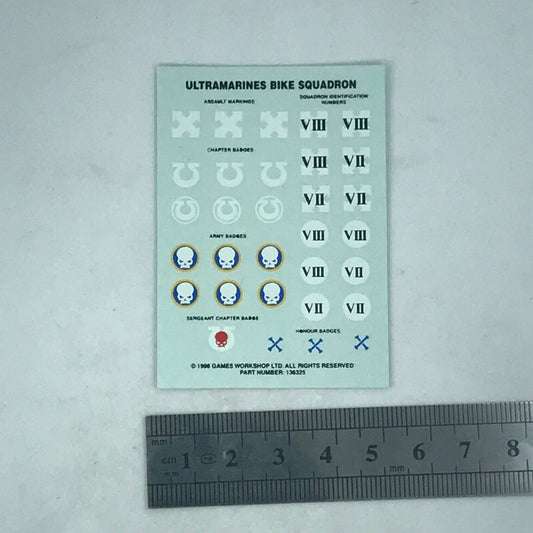 Classic Ultramarines Bike Squad Space Marines Transfer Sheet Warhammer 40K T172
