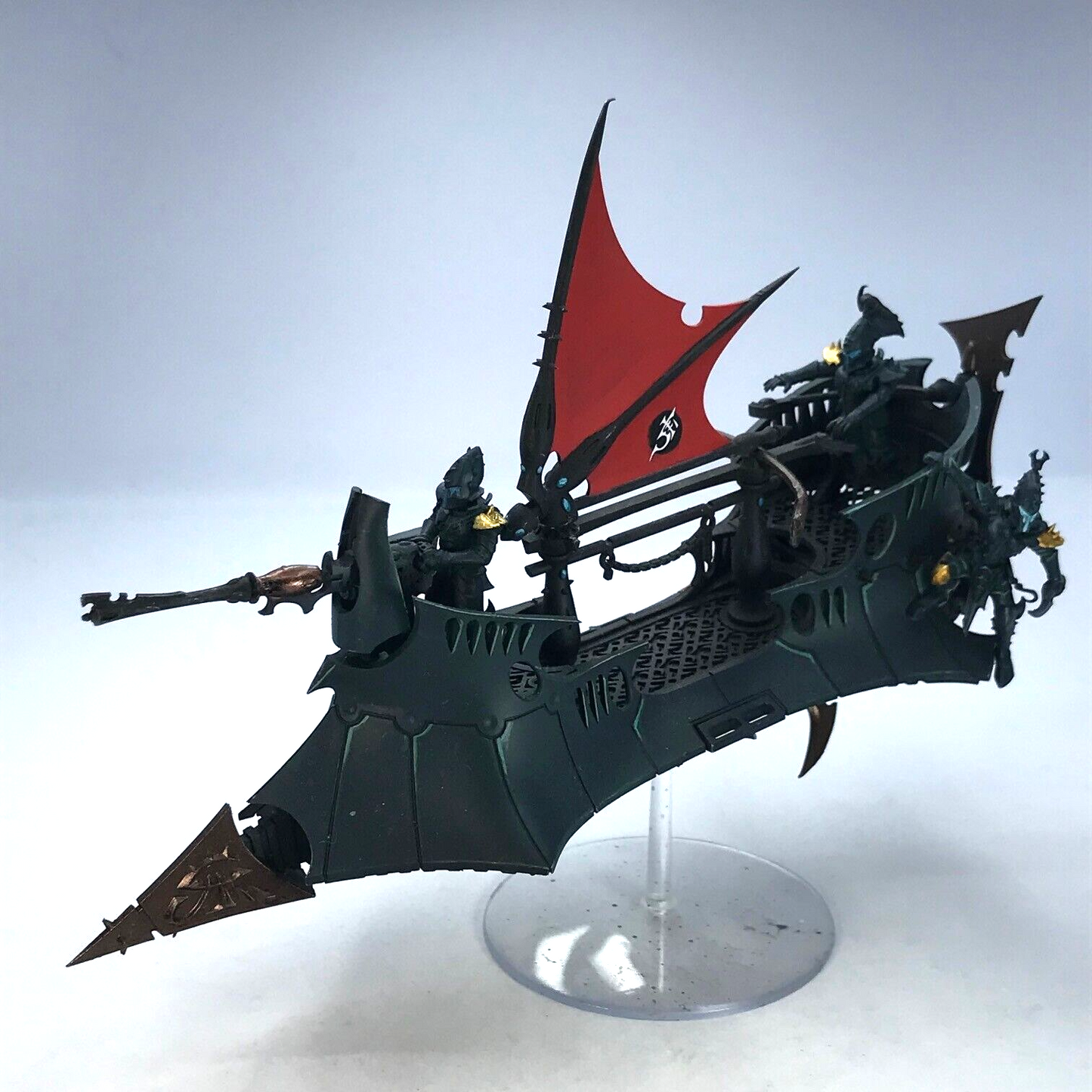 Drukhari Dark Eldar Ravager Skycraft Flyer - Painted - Warhammer 40K BOX111