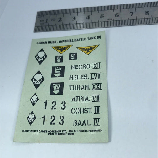 Classic Imperial Guard Leman Russ Transfer Sheet - Warhammer 40K T260