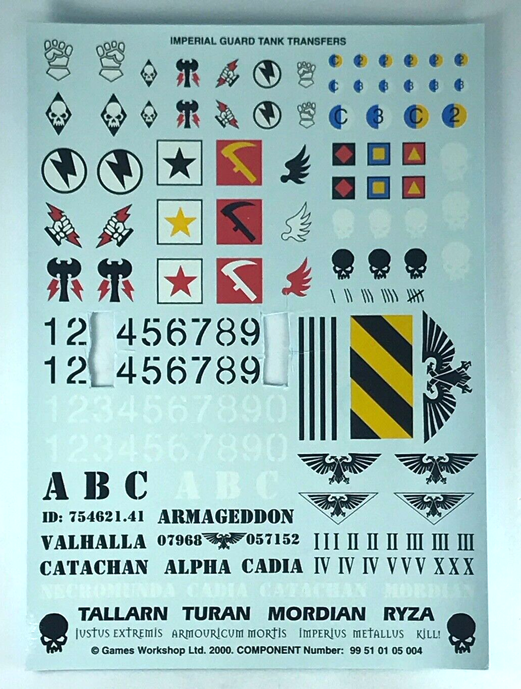 Classic Imperial Guard Tank Transfer Sheet Decal - Warhammer 40K T15