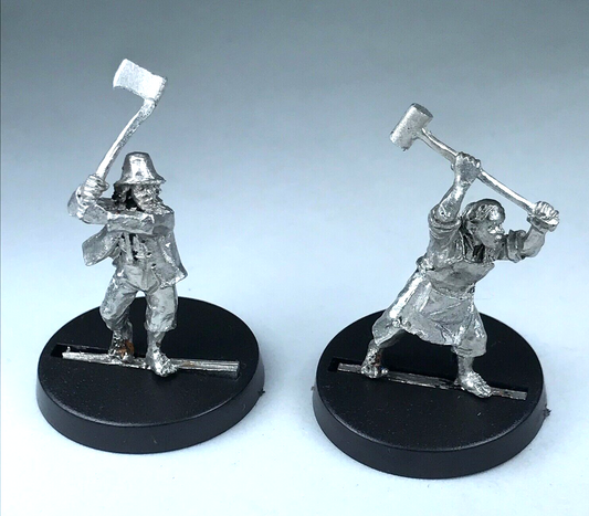 Metal Hobbit Militia Warrior X2 - LOTR / Warhammer / Lord of the Rings X4289