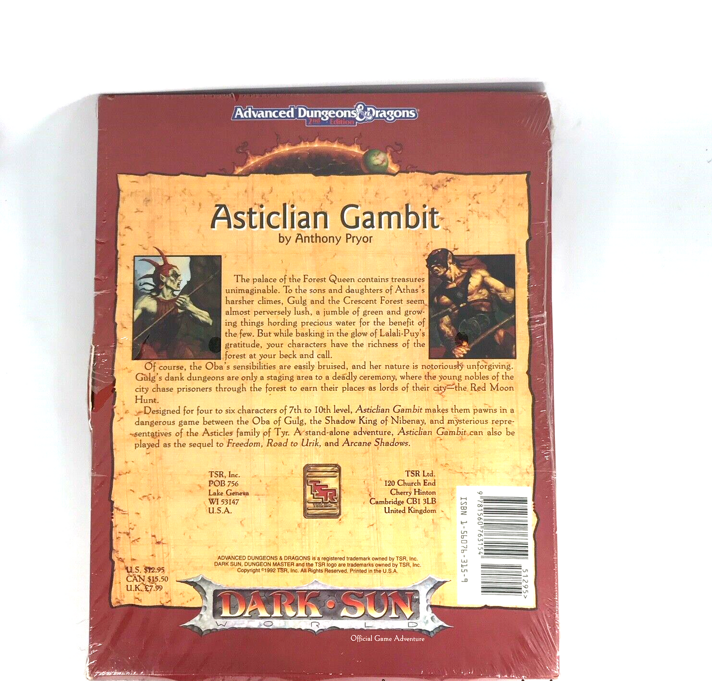 Dark Sun Asticlian Gambit - Sealed - Advanced Dungeons and Dragons M166