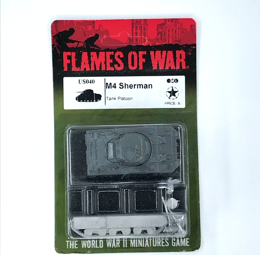 Allied USA M4 Sherman Tank Blister - Unpainted - Flames of War C760