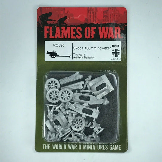 Metal Axis German Skoda 100mm Howitzer Blister WW2 - Flames of War C1945