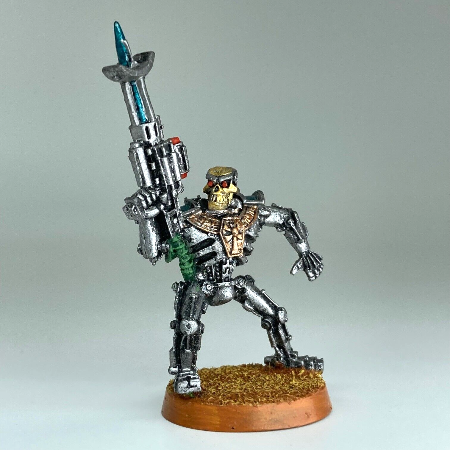 Original necron warrior - 1993 - painted - warhammer 40k classic metal x2540
